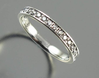 LAUREL sterling silver wedding band with white sapphires