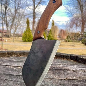 Handmade Butcher cleaver, Kitchen Cleaver, Serbian Knife, Hatchet + case for free