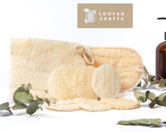 Eco Set - Esponja egipcia natural - Loofah lufa sin residuos Esponja ecológica Cuidado de la piel Exfoliante Ducha Exfoliante Baño Limpio