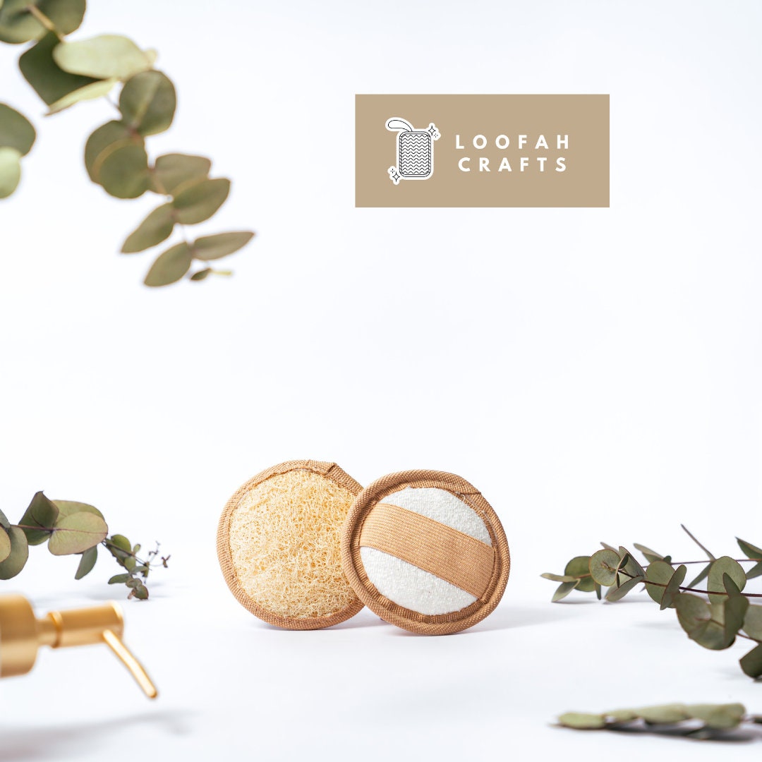 Loofahcrafts Luffa-Gesichtspeeling-Pads – 2 Stück, Natürlicher ägyptischer Luffa, Waschbar, Für Sanfte Reinigung & Hautdurchblutung
