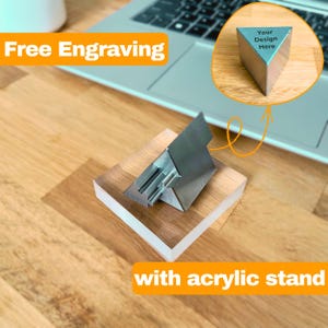 Stainless Steel Triangle Puzzle - Customizable - 3-Piece Zero-Tolerance EDM Fidget for Design Fans, Tech Lovers & Gift Ideas