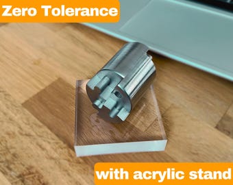 Stainless steel cylinder puzzle – 4-piece zero-tolerance precision object, EDM-manufactured for tech fans, desk decoration & gifts