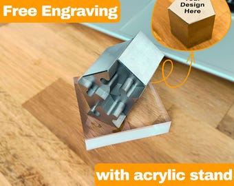 Puzzle pentagonal en acier inoxydable - Personnalisable - Cadeau anti-stress EDM 5 pièces - Tolérance zéro