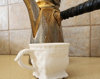 arabic turkish kramica Beige color  coffee cup and kettle