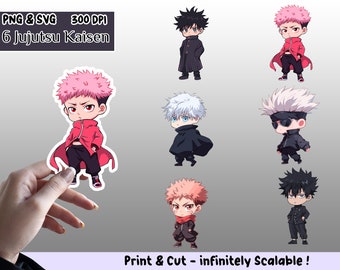 Paquete PNG de pegatinas de anime, conjunto de pegatinas de anime, PNG de anime, SVG de anime, diseño de pegatinas, paquete de imágenes prediseñadas de anime, Cricut, pegatinas de corte de impresión, paquete 12