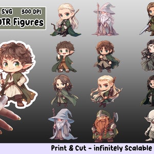 Lord of The Rings Sticker PNG Pack, LoTR Icons Sticker Set, LoTR Icons PNG, LoTR Icons SVG, Sticker Design, LoTR Icons Clip Art, Cricut File