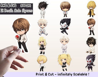 Anime Sticker PNG Pack, Anime Sticker Set, Anime PNG, Anime SVG, Sticker Design, Anime Clipart Bundle, Cricut , Print Cut Stickers, Pack 10