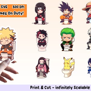 Anime Sticker PNG Pack, Anime Sticker Set, Anime PNG, Anime SVG, Sticker Design, Anime Clipart Bundle, Cricut , Print Cut Stickers, Pack 13