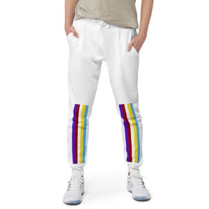 The Ode to a Race Car (meerdere strepen) fleece joggingbroek
