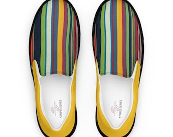 Chaussures en toile à enfiler The Stripes Series (arc-en-ciel) pour femmes