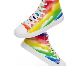 The Candy Cane Men’s Canvas High Tops.