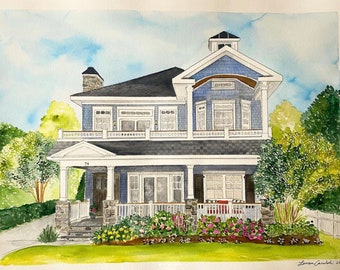Custom Watercolor House Painting (EXAMPLE)