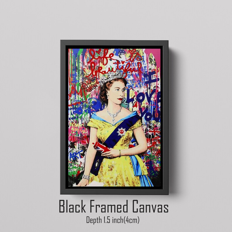Banksy Queen Elizabeth Wall Art, Banksy Street Art Pop Art Wall Art ...