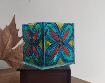 Handmade stained glass candle holder