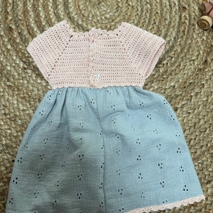 Robe bébé crochet tissu coton image 2