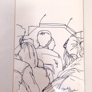 lectern  (5x8 inch original drawing in A4 mount)