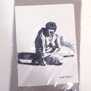 seated woman  (5x7 inch original drawing)