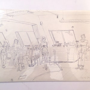 Studio drawing (12x8 inch original drawing)