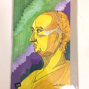 yellow head (8x5 inch original drawing)