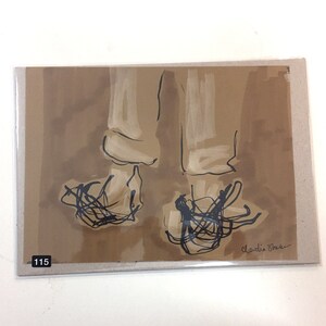 Dan&#39;s moving feet (6x7 inch original drawing)