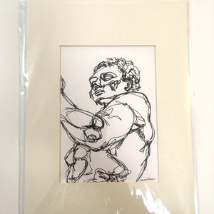 Statue man torso  (7x5 inch original drawing in A4 mount)
