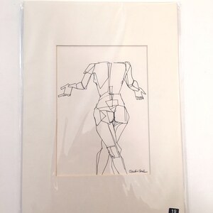 Shrugging woman (7x5 inch original drawing in A4 mount)