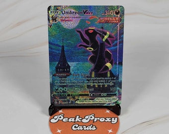 Umbreon VMAX 215 Evolving Skies PROXY · TEXTURED with Rainbow Glitter Holography · English · Highest Quality