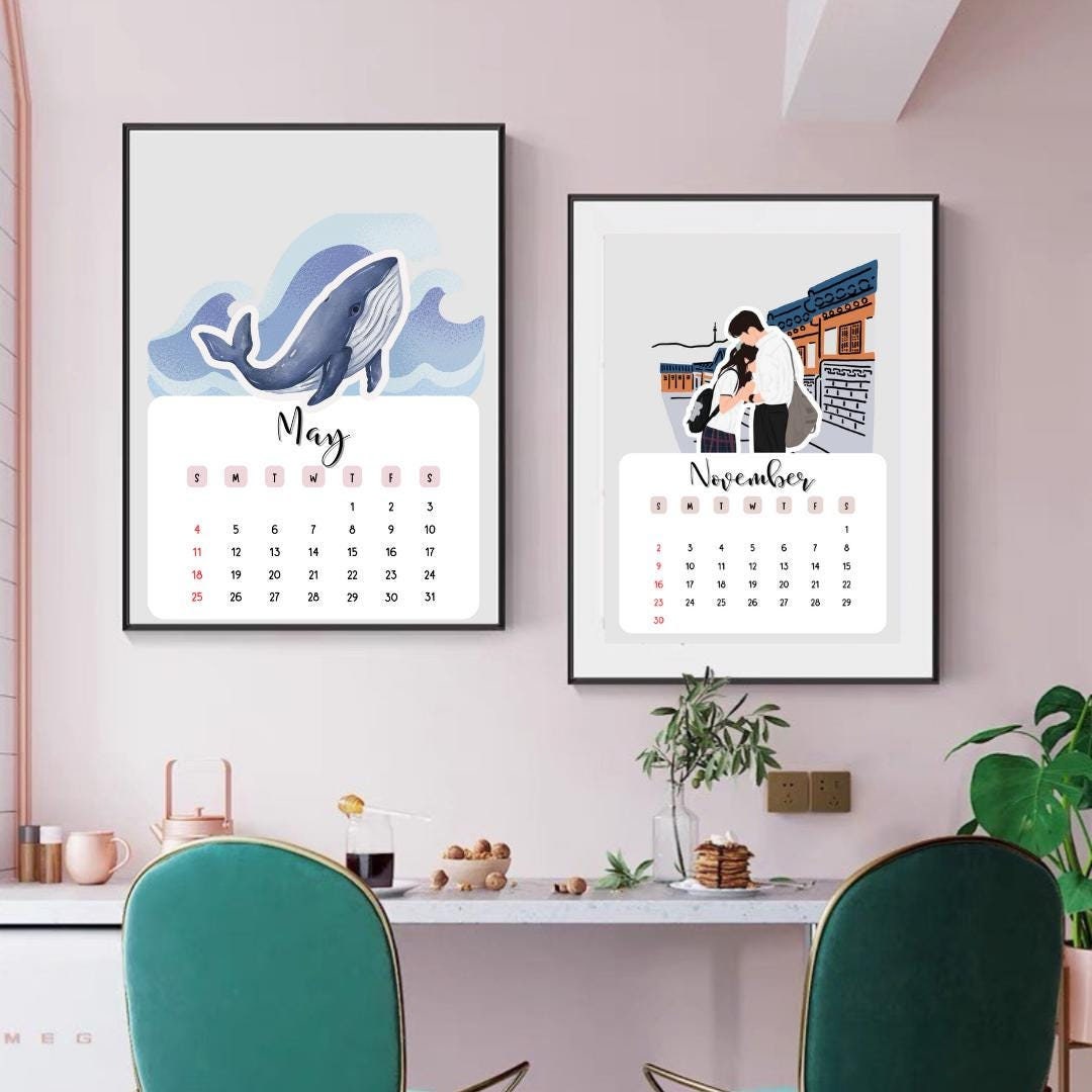 Korean Drama Calendar 2025,kdrama Inspired Planner,exclusive Kdrama