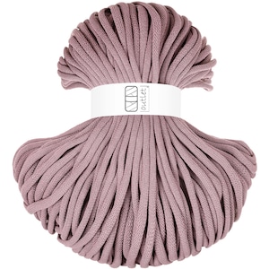 Old pink braided cotton cord 9 mm 100 m, cotton cord cotton yarn OUTLET