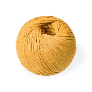 Mustard Braided Cotton Yarn 100g 200 m, Recycled Cotton Yarn