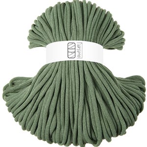 Green braided cotton cord 9 mm 100 m, cotton string cotton yarn OUTLET