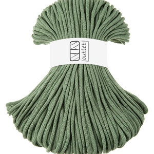 Cordoncino Di Cotone Intrecciato Verde Eucalipto 5 mm 100 m, Cordoncino Di Cotone Filati Di Cotone OUTLET