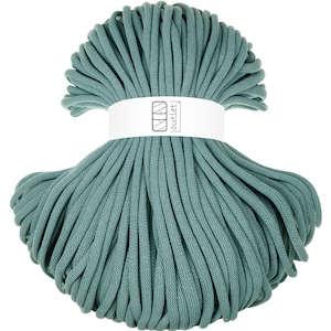 Waterblauw gevlochten katoenen koord 9 mm 100 m, katoenen koord katoengaren OUTLET