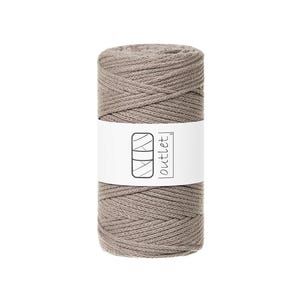 Cordino in cotone intrecciato color tortora 3 mm 100 m, filo di cotone filato di cotone OUTLET