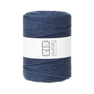 Navy blue braided cotton cord 5 mm 100 m, cotton cord cotton yarn OUTLET