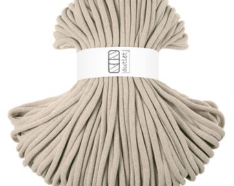 Beige braided cotton cord 9 mm 100 m, cotton string cotton yarn OUTLET