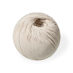 Beige Braided Cotton Yarn 100g 200 m, Recycled Cotton Yarn