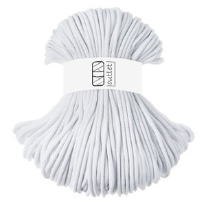 Weiß Geflochtene Baumwollkordel 5mm 100m, Baumwollschnur Baumwollgarn OUTLET
