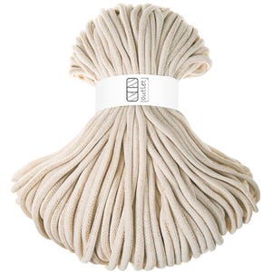 Gold-colored natural white braided cotton cord 9 mm 100 m, cotton string cotton yarn OUTLET