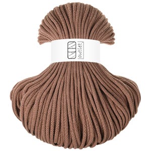 Mocha Mousse Geflochtene Baumwollkordel 5mm 100m, Baumwollschnur Baumwollgarn OUTLET