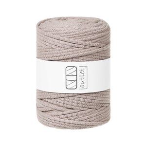 Cordon en coton tressé gris perle 5 mm 100 m, cordon en coton fil de coton OUTLET
