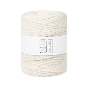 Goldnaturweiß Farbe Geflochtene Baumwollkordel 5mm 100m, Baumwollschnur Baumwollgarn OUTLET