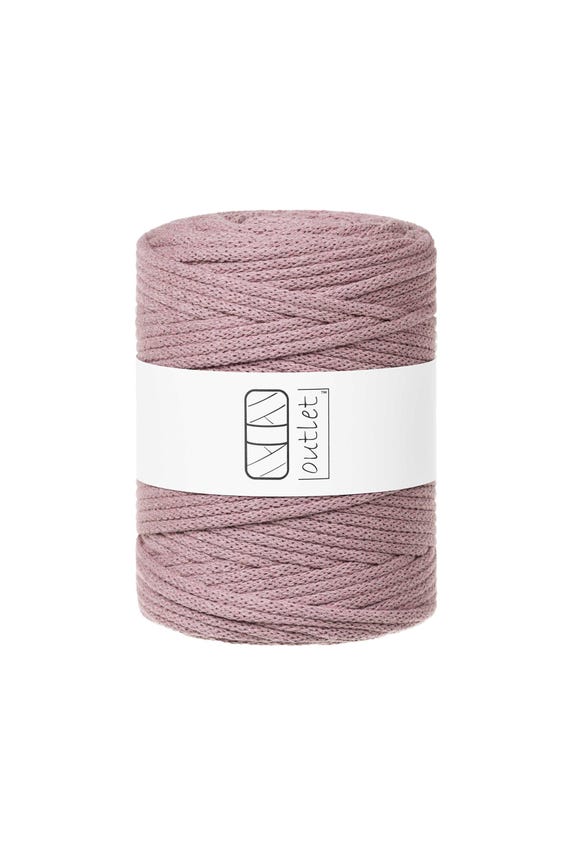 Altrosa Geflochtene Baumwollkordel 5mm 100m, Baumwollschnur Baumwollgarn OUTLET