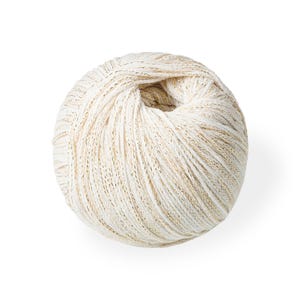 Golden Natural Color Braided Cotton Yarn 100g 200 m, Recycled Cotton Yarn
