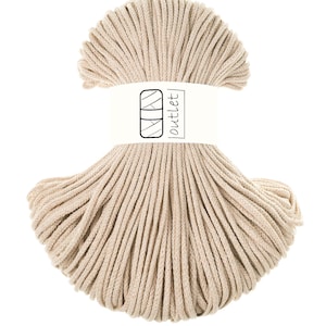 Warmes Beige Geflochtene Baumwollkordel 3mm 100m, Baumwollschnur Baumwollgarn OUTLET