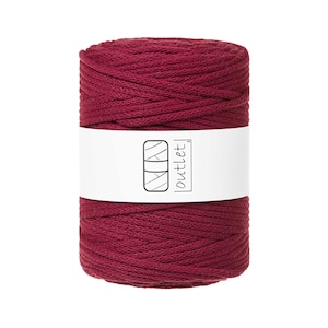 Weinrot Geflochtene Baumwollkordel 5mm 100m, Baumwollschnur Baumwollgarn OUTLET