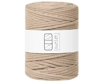 Cordón de algodón trenzado Camel de 5 mm y 100 m, hilo de algodón, hilo de algodón OUTLET