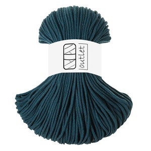 Pfauenblau Geflochtene Baumwollkordel 3mm 100m, Baumwollschnur Baumwollgarn OUTLET