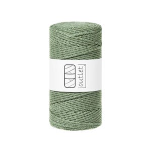 Green Braided Cotton Cord 3 mm 100 m, Cotton Cord Cotton Yarn OUTLET