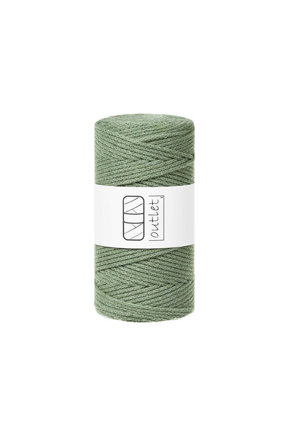 Green Braided Cotton Cord Mm 100 M, Cotton Cord Cotton Yarn